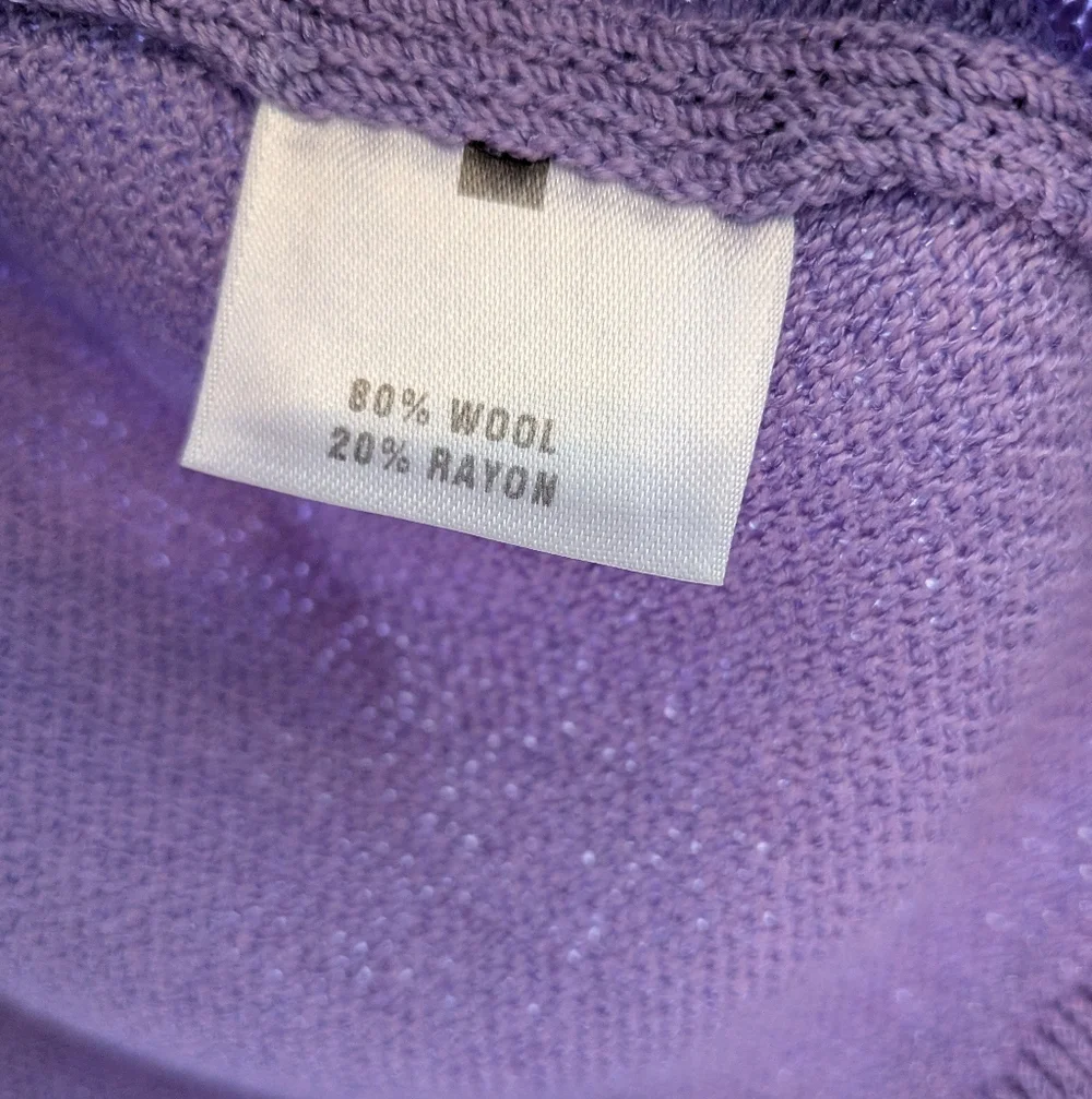 St John Collection Santana Knit Lavender Purple Cardigan Wool Blend Size 2 - Picture 13 of 13
